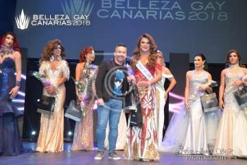 Lorena Aguilera se alza en Telde con el título de Belleza Gay Canarias 2018 (Foto Francisco Javier Santana)